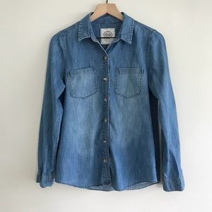 SO button down jean shirt